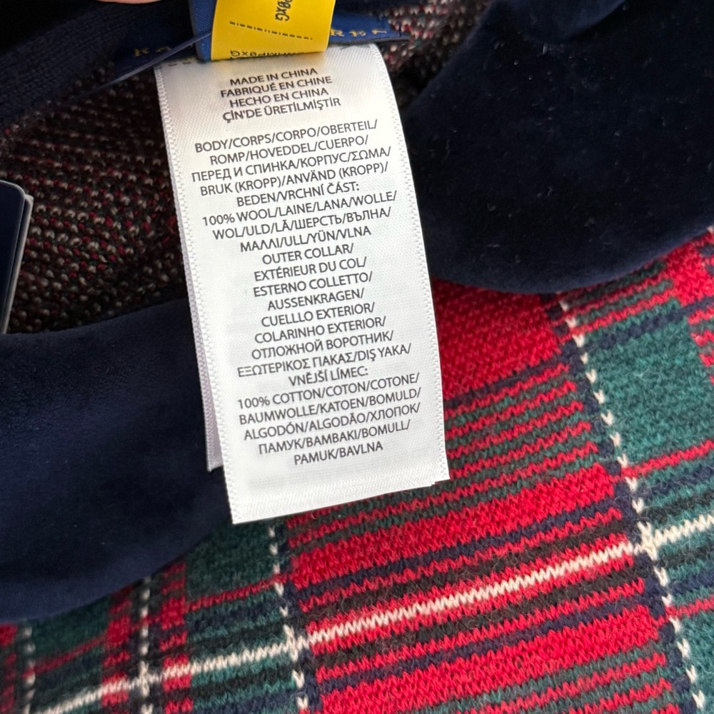 Polo by Ralph Lauren Girls Patchwork Plaid Wool Poncho Size S/M NWT - Picture 9 of 11